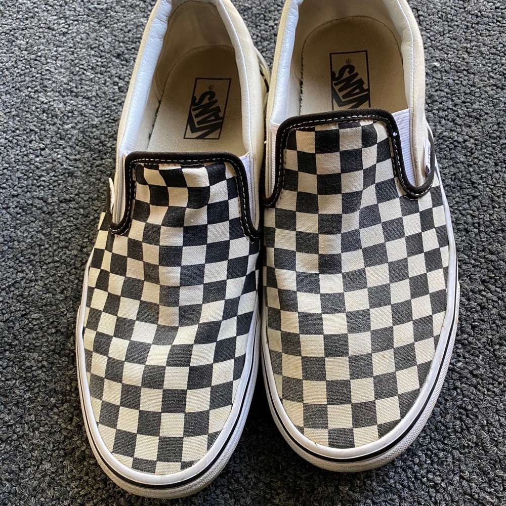 Vans men’s checkered slip on. 10.5